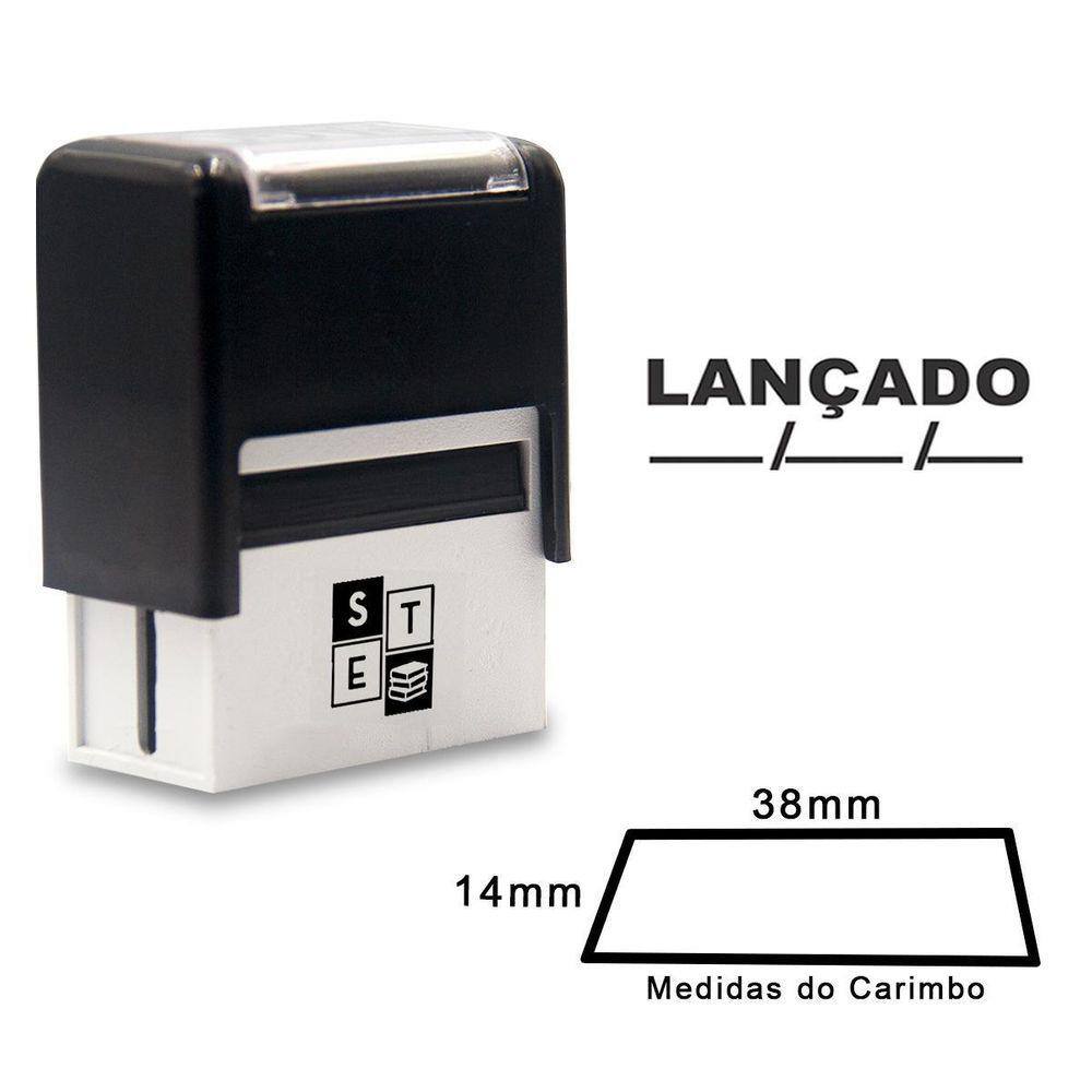 Carimbo Automático Lançado Com Data Preto