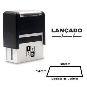 Carimbo Automático Lançado Com Data Preto