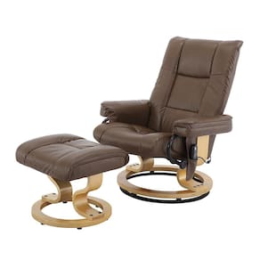 Poltrona De Massagem Minnesota Rivattis Com Apoio Para Pés Revestimento Marrom Vintage