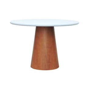Mesa De Jantar Tampo Em Vidro Base Cone Laminado Cinamomo Amêndoa Tampo 150 Branco-vidro Branco