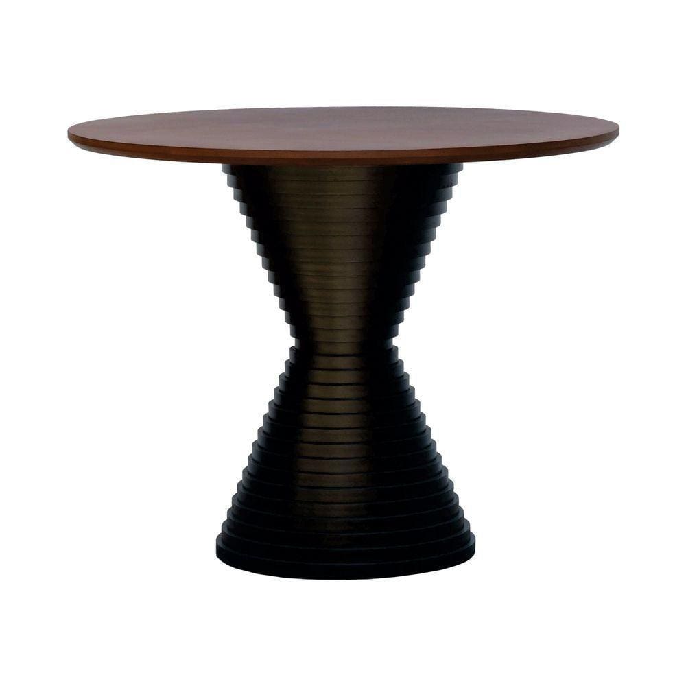 Mesa De Jantar Apollo Tampo Redondo ø100 Preto-amêndoa