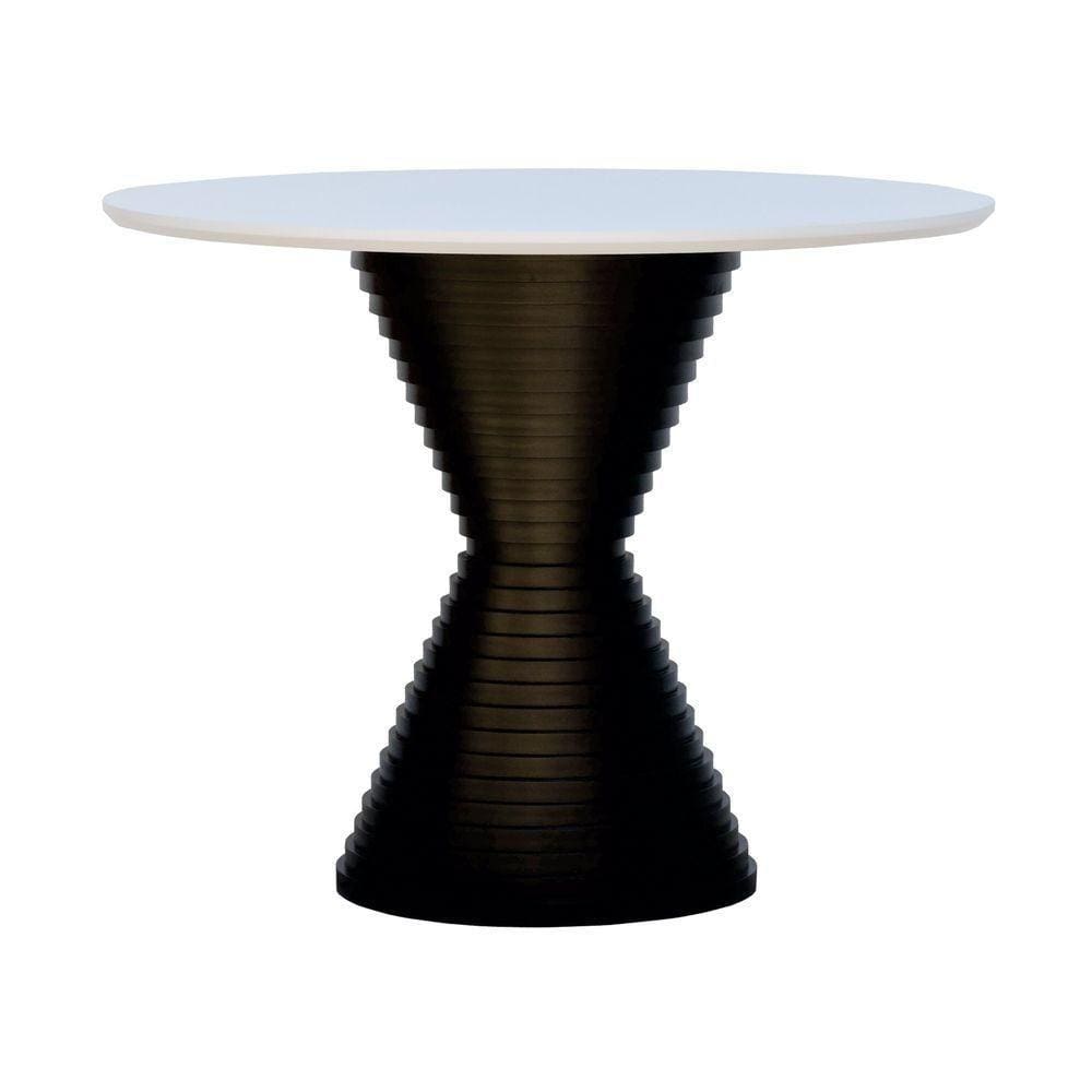 Mesa De Jantar Apollo Tampo Redondo ø100 Preto-branco