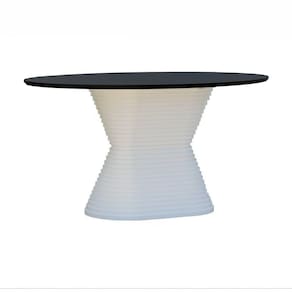 Mesa De Jantar Apollo Tampo Oval 160x90cm Branco-preto