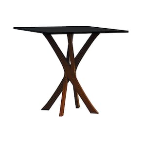 Mesa De Jantar Tiê Tampo Quadrado 80x80 Amêndoa-preto