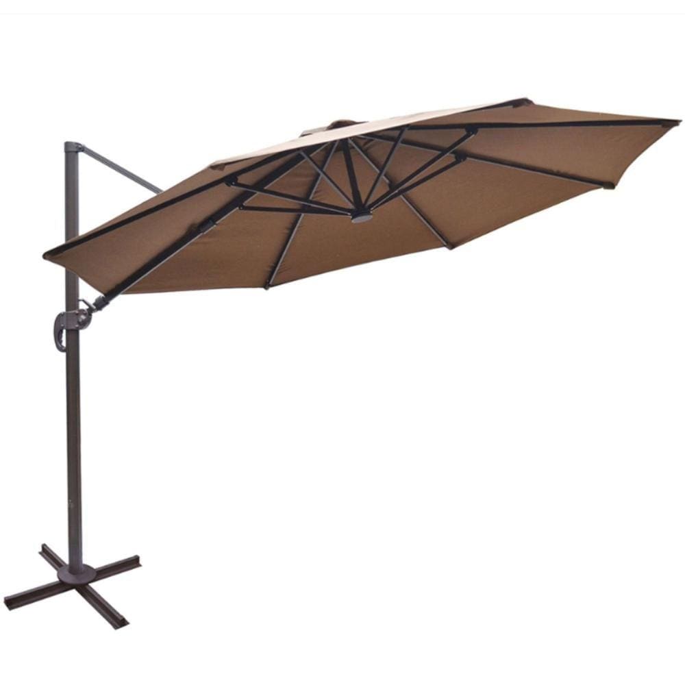Ombrelone Lateral San Martin Rivattis 350 Cm Em Alumínio Com Base Em Cruz Capa Poliéster Fendis