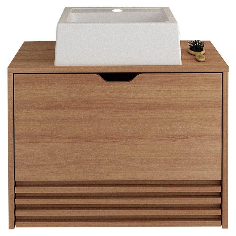 Gabinete Com Cuba Para Banheiro BN3630x13 Amendoa Tecno Mobili