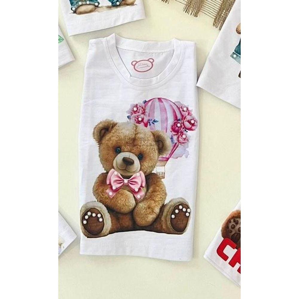 Blusa infantil T- Shirt  menina estampa urso 3D