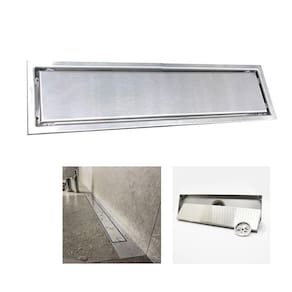 Ralos Linear Oculto 30cm Invisivel Aço Inox Lavabo Banheiro Anti Odor Anti Inseto Higienico