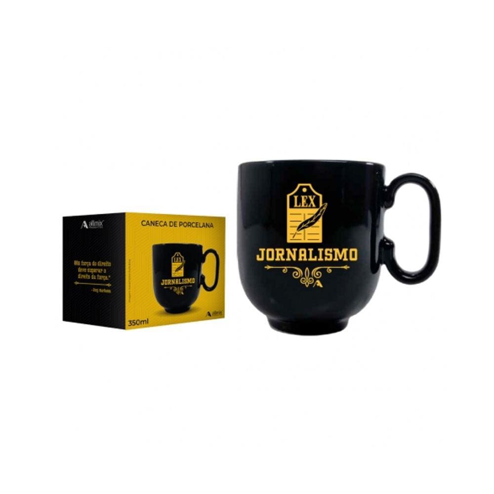 Caneca Forma Preta Jornalismo 350 ML -  Allmix