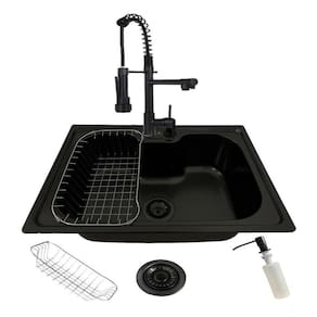 Cuba Gourmet Cozinha Aço Inox 60X42 Preta E Torneira Gourmet