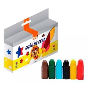 Giz de Cera Infantil Meu Primeiro Gizão Colorido 6 Cores BRW