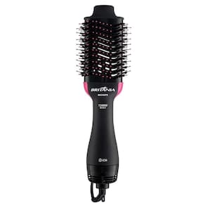 Escova Secadora Britania Cerâmica Bec02 Preto Com Rosa Bivolt