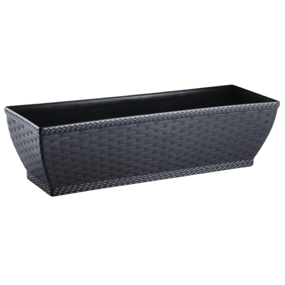 Jardineira Rattan Pequena (2L) Preta INJEPLASTEC