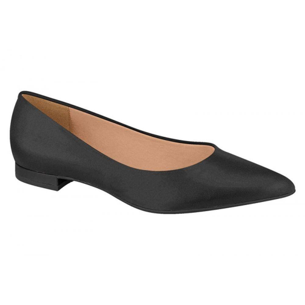 Sapatilha Feminina Vizzano Bico Fino Pelica Preto
