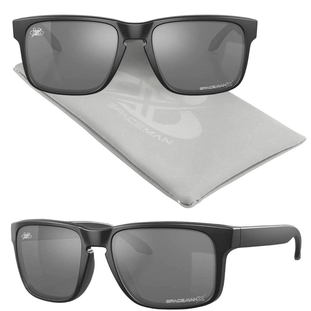 Oculos sol polarizado masculino preto proteção uv + case praia spaceman black piano