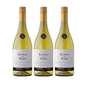 Kit Vinho Casillero Del Diablo Chardonnay Branco 750ml 3uni