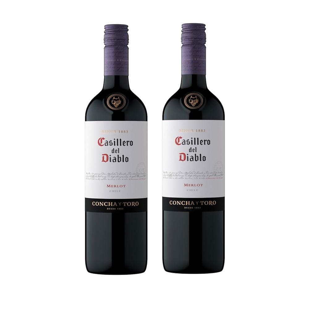 Kit Vinho Casillero Del Diablo Merlot Tinto Seco 750ml 2uni