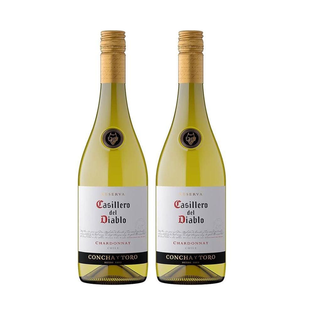 Kit Vinho Casillero Del Diablo Chardonnay Branco 750ml 2uni