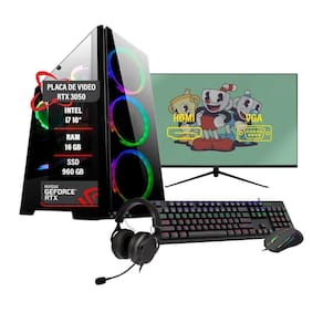 Pc Gamer Completo Intel I7 10 Rtx3050 16Gb Ssd 960Gb