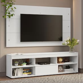 Rack Com Painel Para Tv Até 65 Polegadas Branco Orlando Madesa Branco