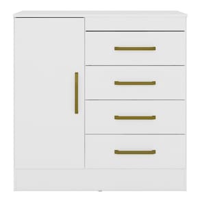 Cômoda De Madeira 4 Gavetas Montevidéu Demóbile Branco