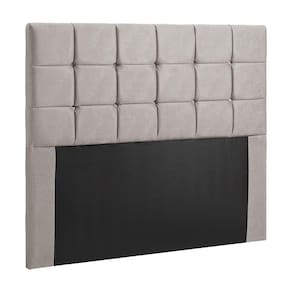 Cabeceira Julia Cama Box Casal 140cm Estofada Veludo Bege Marfim Shop das Cabeceiras