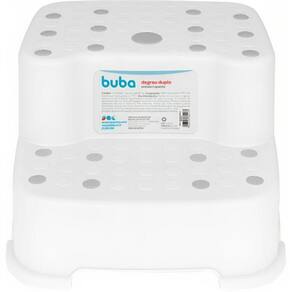 Degrau Duplo Branco Bebe Infantil Antiderrapante 18018 Buba