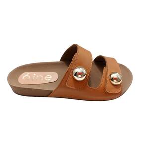 Sandalia Birken Aine Store Rasteira Chinelo Feminino Almeria Caramelo