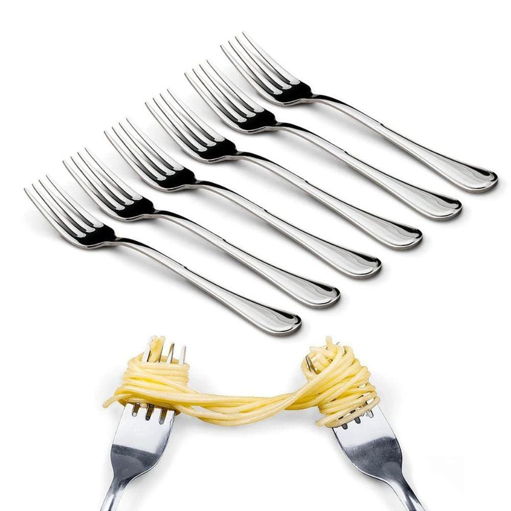 Kit 6 Garfos Aço Inox Talher Mesa Cozinha Buffet Restaurante