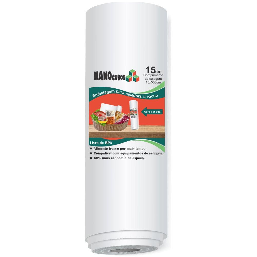 5 Rolos Nanocubos 15X500Cm Sacos Ranhura Seladora A Vácuo