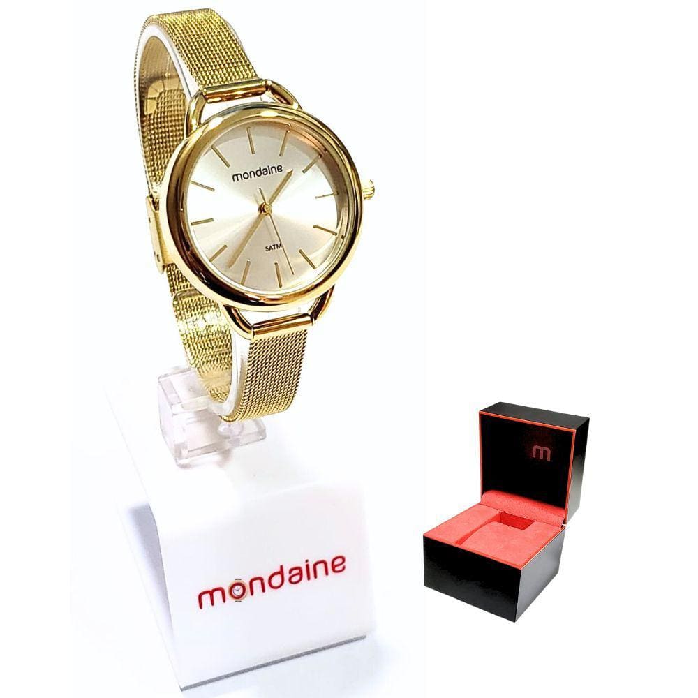 Relógio Mondaine Feminino Analógico Dourado 53612LPMVDE1