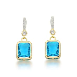 Brinco Festa Colors Banhado Ouro 18k - Azul Claro