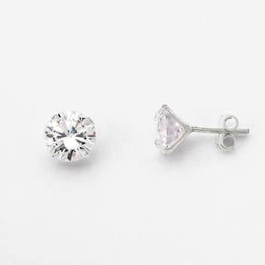 Brinco Ponto De Luz Zirconia Redonda Unissex Prata 925 10mm