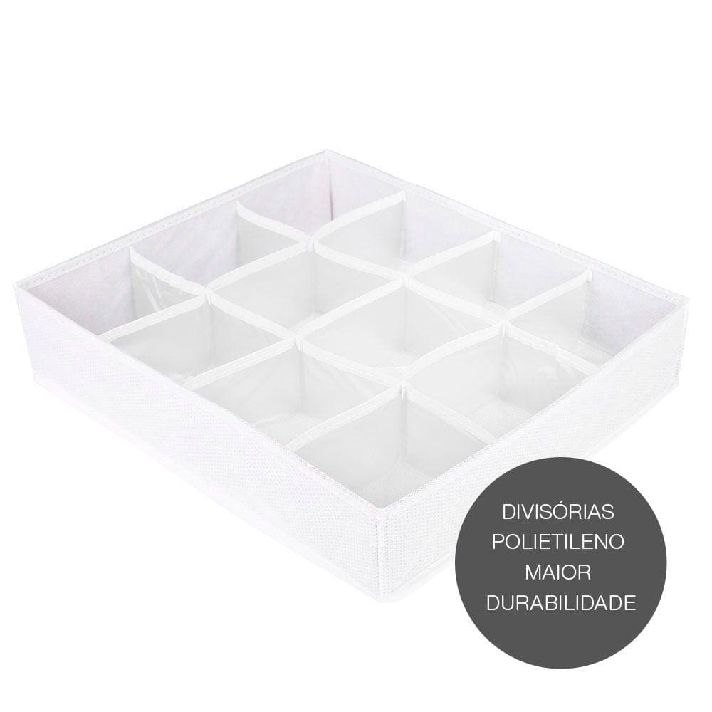 Organizador Para Roupas e Acessórios 12 Divisórias Vizapi Classic 35x43x9cm Branco