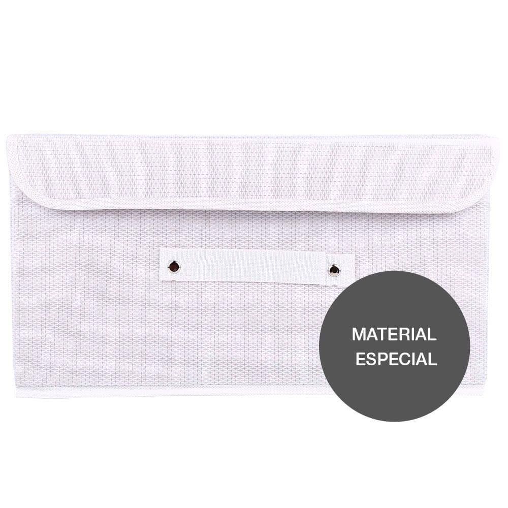 Caixa Organizadora Tecido C/ Tampa Vizapi Un Classic P 30x23x17Cm Branco