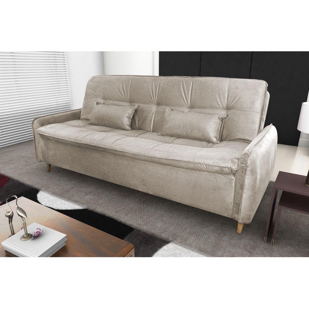 Sofá Cama Donna Suede Bege B251 – Matrix