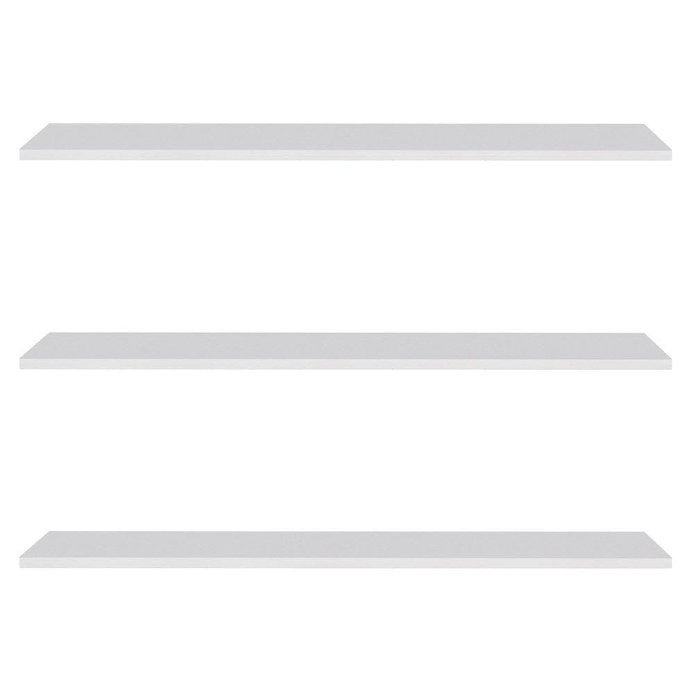 Prateleira Flutuante de Quarto Adulto Kit 3 Suporte Invisível 68cm Yara Branco - Lumil