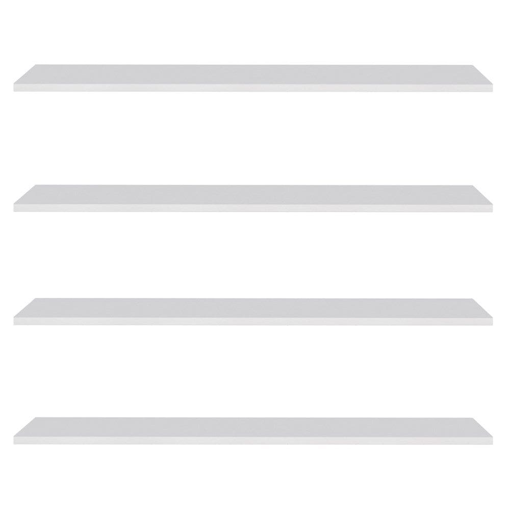 Prateleira Flutuante de Quarto Adulto Kit 4 Suporte Invisível 91cm Yara Branco - Lumil