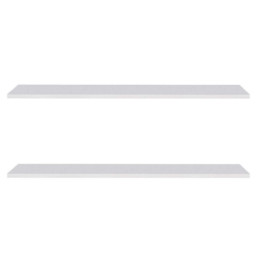 Prateleira Flutuante de Quarto Adulto Kit 2 Suporte Invisível 91cm Yara Branco - Lumil