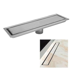 Ralo Linear Oculto Inox 50cm Banheiro Lavabo Anti Odor Anti Inseto Lavanderia Seguro Resistente Invisivel