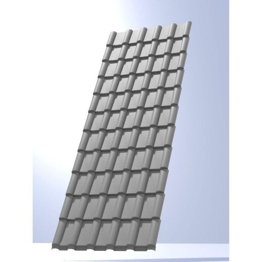 Kit com 5 Telhas Pvc Plan 242x88cm Permatti Cinza