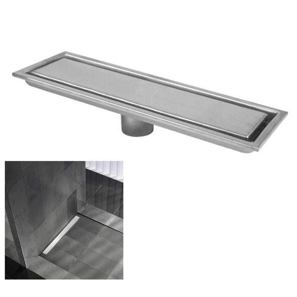 Ralo Linear Oculto 50cm Aço Inox Banheiro Lavabo Anti Odor Anti Inseto Invisivel Seguro Resistente Higienico