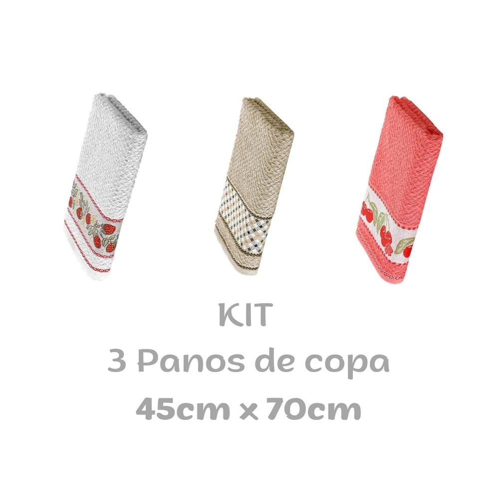 Pano Prato Copa Felpudo Alta Absorção Dohler Kit 3 Estampas