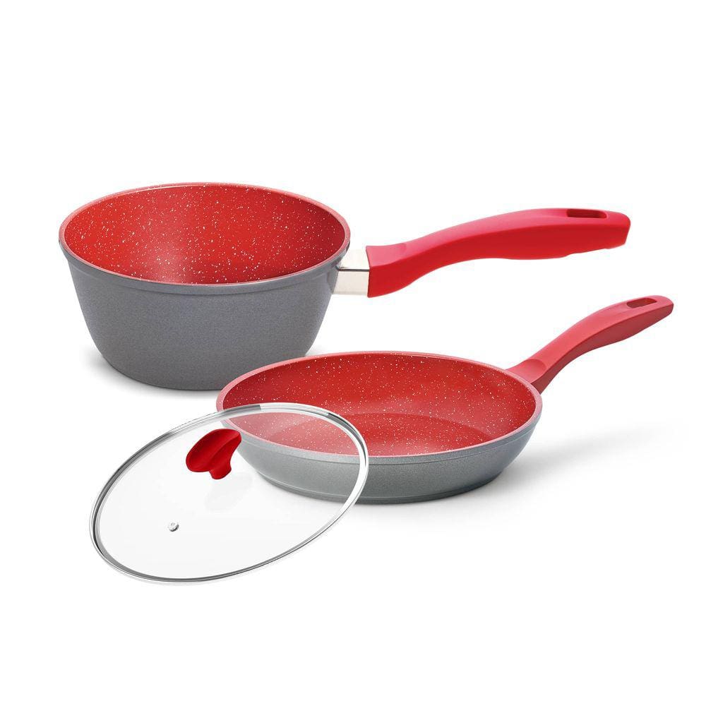 Panelas Sauce e Sauté Petit com Tampa de Vidro Ichef Vermelha 20cm