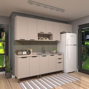 Cozinha Modulada Completa 5 Peças Com Balcões E Aéreos Sem Pia Stylo Luciane Móveis Cinammon