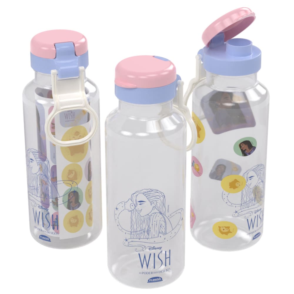 Garrafa infantil Wish Fun com adesivos 600ml Plasutil ref. 16539