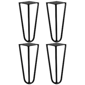 Kit 4 Pés De Metal 15 Cm Legs Mesas De Centro Puffs Preto
