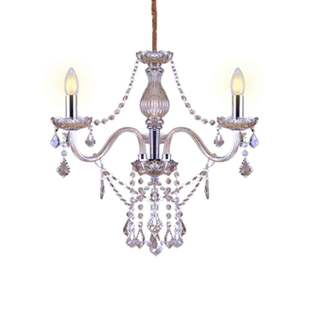 Lustre Glam Maria Tereza Champanhe 3 Braços E14 Taschibra