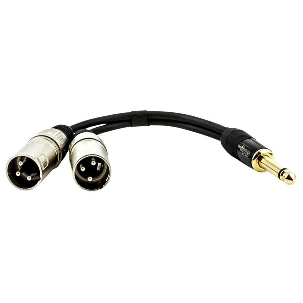 Cabo Adaptador P10 Mono Para 2 Xlr Macho - 8 Metros