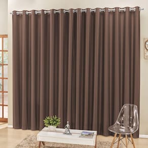 Cortina 4 Mts Sala Quarto Escritório Semiblackout Para Varão Tabaco